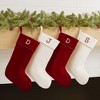 Personalization Mall Classic Christmas Embroidered Initial Burgundy Christmas Stockings - 2 of 2