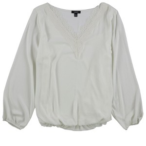 Alfani Womens Lace Trim Bubble Pullover Blouse - 1 of 1