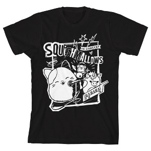 Squishmallows Rock Out Crew Neck Short Sleeve Youth Boy's Black T-shirt - 1 of 3
