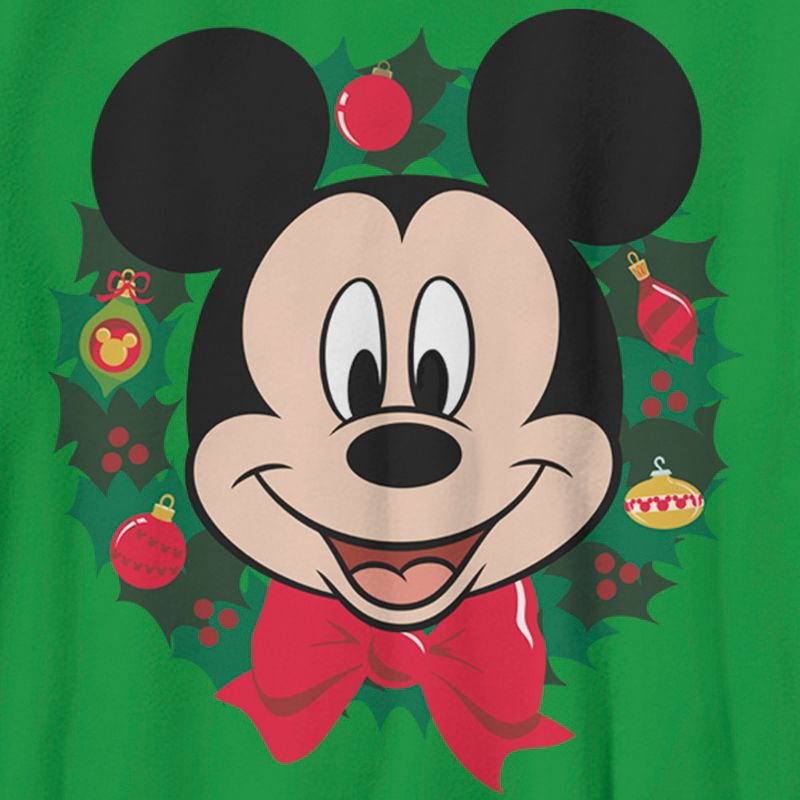 Boy's Mickey & Friends Christmas Wreath Mickey T-Shirt, 2 of 5