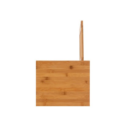 Natural Bamboo One-Door Bathroom Floor Cabinet with Shelves