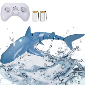 RC Shark Toy for Kids, 2.4GHz Remote Control Shark with Lights, Spray, 2 Batteries, Waterproof Pool Toy - 1 of 4