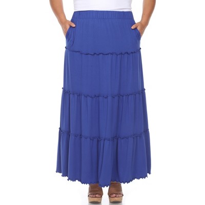 Plus Size Tiered Maxi Skirt