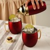 Twine Red Moscow Mule Mug and Cocktail Shaker Gift Set, Holiday Barware Gifts, Cobbler Shaker, Mule Mugs, Red, Gold, Stainless Steel - 3 of 4