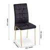 PAGED Set of 4  Velvet Dining Chairs with High Backrest & Golden Legs,Elegant Armless Chairs with Space-Saving Design for Kitchen,Living Room - 3 of 4