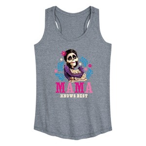 Women's Disney Imelda Mama Knows Best Graphic Racerback Tank - Heather Grey - X-Large - 1 of 4