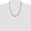 Black Bow Jewelry Men's 7mm Sterling Silver D/C 8 Sided Solid Rope Chain Necklace - 2 of 4
