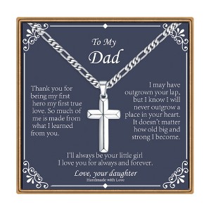 Turandoss Cross Necklace for Men Boys, Gold Silver Black Cross Pendant Necklace, Fathers Day Gifts for Men Boys Husband, Birthday Gifts for Son, 20In - 1 of 4