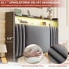 Hausource Upholstered Bed Frame with Velvet Storage Headboard Platform Bed - 3 of 4