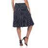 Rekucci Women's Ease into Comfort Flared Knit Skirt – Pull-On Style with Seam Detail - Navy White Polka Dot, X-Small - 3 of 4