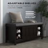 Dexmalle Black Entryway Shoe Storage Cabinet Bench with Adjustable Shelve - 4 of 4