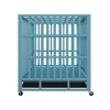 XBRIGH 48-Inch Blue\Orange\Green\Black Heavy Duty Dog Crate with Wheels, Sturdy Door Lock, Double Doors and Removable Tray Design - 3 of 4