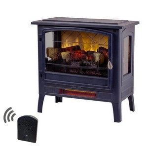 Country Living Infrared Freestanding Electric Fireplace Stove Heater in Navy Blue + Fireplace Crackler Sound Maker - 1 of 4