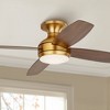 52" Casa Vieja Elite Modern Hugger Indoor Ceiling Fan with Light LED Remote Control Soft Brass Walnut Brown Opal Glass for Living Room Kitchen House - 2 of 4
