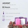 Advent Pillar Candles Set of 5 ¨C 3x4 Inch Unscented Dripless Purple Candles, Rustic Style for Advent Wreaths and Christmas Decorations - 2 of 4