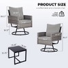 3-Piece Wicker Patio Seating Set with Swivel Chairs and Coffee Table, Outdoor Rattan Furniture for Porch, Balcony, Garden or Deck-The Pop Home - 4 of 4
