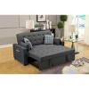 VYNXARIA 70" Modern Gray Fabric Sleeper Sofa with 2 USB Charging Ports and 4 Accent Pillows - 3 of 4