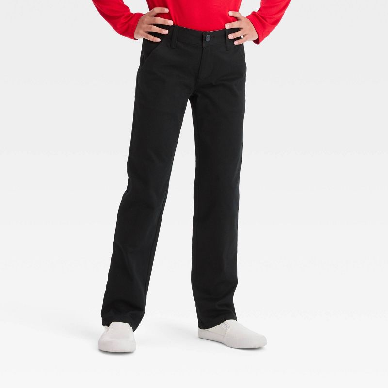 Girls' Straight Fit Uniform Pants - Cat & Jack™, 1 of 5