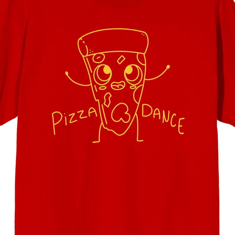My Pizza Day Happy Pizza Dance Men's Red Graphic Tee, 2 of 4
