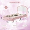 Upholstered Twin Bed Frame with Led Lights and Storage Drawer, Cute Velvet Led Bed Frame with Headboard for Kids, Girls, Boys, No Box Spring Needed - 2 of 4