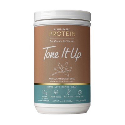 Tone It Up Plant-Based Protein Powder - Vanilla Unsweetened - 14.32oz