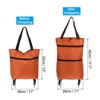 Unique Bargains Waterproof Foldable Portable Shopping Bag with Wheels 13-18 Inch - 2 of 4
