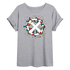 Women's - Marvel - Holiday Xmen Logo Oversized Graphic T-Shirt - 1 of 4