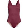 Lands' End Women's Chlorine Resistant Scoop Neck X-Back High Leg Soft Cup Tugless Sporty One Piece Swimsuit - 3 of 3