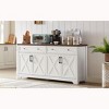 Okak 61" Multifunctional TV Stand for Living Room, Dresser for Bedroom, Capacity Ctorage Cabinet for Kitchen Entryway, White Walnut - 2 of 4