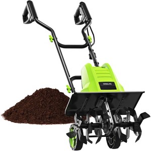 STEELITE 16-Inch Corded Electric Tiller, 13.5 Amp Powerful Garden Cultivator for Soil Preparation and Landscaping – Lightweight Durable - 1 of 4