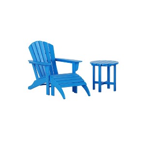WestinTrends Dylan HDPE Outdoor Patio Adirondack Chair with Ottoman and Side Table (3-Piece) - 1 of 4