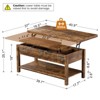 WOWLIVE Lift Top Coffee Table with Storage for Living Room, Rectangular Rustic Brown Wood Coffee Table, Modern Accent Table for Home Office Apartment - 4 of 4