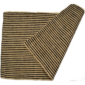 HomeRoots 2' X 3' Black And Brown Jute Striped Hand Woven Area Rug - 1 of 4