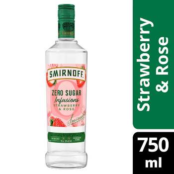 Smirnoff Zero Sugar Infusions Strawberry Rose Vodka - 750ml Bottle