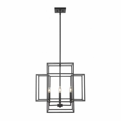 Titania 22" Matte Black Contemporary Indoor/Outdoor Pendant