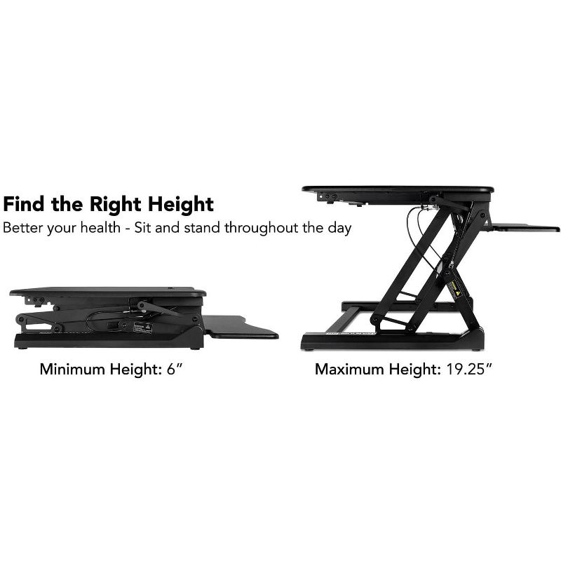 Mount-It! Standing Desk Sit-Stand Desk Converter Height Adjustable, Large Surface Area, Holds Up to 33 lbs. of Weight, 3 of 7