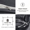Dark Grey Faux Duvet Cover Set, King Size, Set of 3 with Zipper, Warm Winter Bedding - 4 of 4