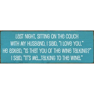 Slickblue Funny Wine Quote Sign, 3.5x10 Knotty Pine Plaque, Rustic Shelf or Wall Decor, Multiple Colors - 1 of 3