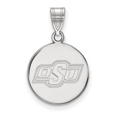Black Bow Jewelry 14k White Gold Oklahoma State Cowboys NCAA Medium Pendant