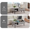 Gray 39" Wood Lift-Up Coffee Table with Hidden Compartments and Storage Shelves - 2 of 4