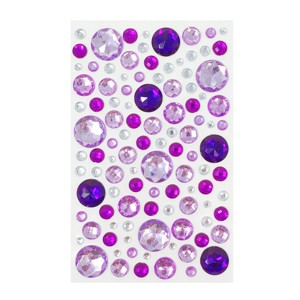 Wrapables Acrylic Self Adhesive Crystal Rhinestone Gem Stickers, Jewel Purples - 1 of 2