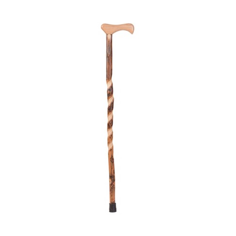 Brazos Twisted Hickory Wood T-Handle Cane 37 Inch Height