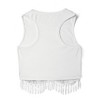 Nlife Womens Western Sparkly Fringe Sleeveless Crop Tops Cowgirl Going Out Cropped Tank Tops with Glitter Tassel - 3 of 4