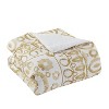 VCNY 3pc Full/Queen Panther Boho Medallion Comforter Set Gold: Hypoallergenic Microfiber, Machine Washable - 3 of 4