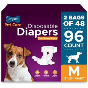 Inspire Pet Care Female Incontinence Dog Diapers for Heat or Pee Disposable Dog Diapers Female All Sizes - 1 of 4