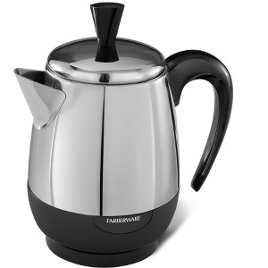 Farberware Electric Coffee Percolator, FCP240, Stainless Steel Basket, Automatic Keep Warm, No-Drip Spout, 4 Cup - 1 of 4