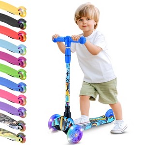 Hurtle Mini Kickboard Scooter with LED Light Wheels - 1 of 4