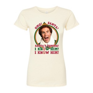 Women's - ELF - Christmas Omg Santa I Know Him Fitted Graphic T-Shirt - 1 of 3