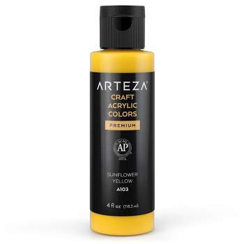 Arteza Craft Acrylic Paint (A103 Sunflower Yellow) 4fl oz/118ml - Single Color