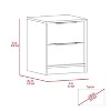 NicBex 16.1 inch Wide Nightstand with 2 Drawers, Modern Side Table with Solid Wood Frame and Metal Handles,Bedside Table for Bedroom,Living Room - 3 of 4